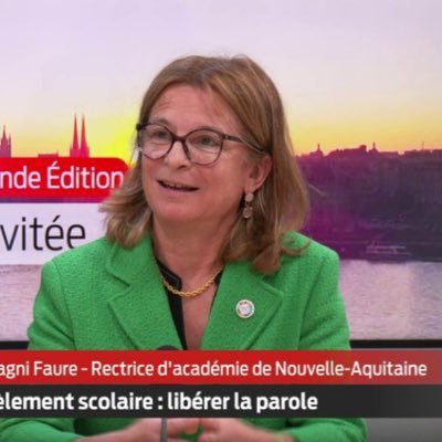 Rectrice région académique Nouvelle-Aquitaine, @acbordeaux, chancelière des universités. Savoirs fondamentaux, recherche, EAC, santé, laïcité, numérique