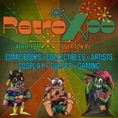 A retro-themed comic con in Tiverton RI, Saturday April 1st from 11am-6pm (10am VIP)
Over 20,000 sq ft of family-friendly AFFORDABLE fun! Tickets are only $10!