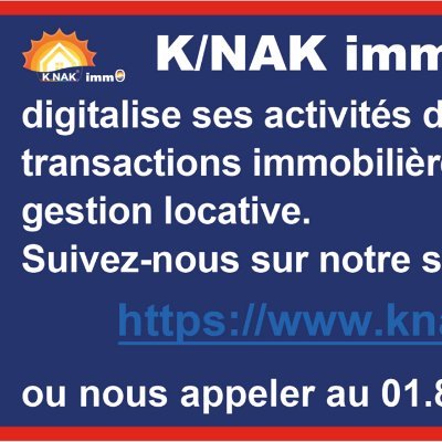 KNAKimmo's profile picture. Plus qu'une agence immobilière, nous sommes un centre de bonnes affaires immobilières tant sur le plan Recrutement que sur le plan Vente/Achat/Location