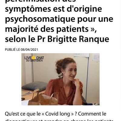 Victime des croyances médicales non basées sur des preuves scientifiques et qui émanent de la pseudo-science pratiquée par des médecins somatoformistes.