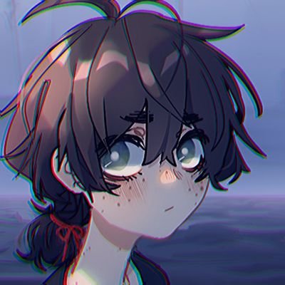 Aesthetic anime boy purple style profile photo