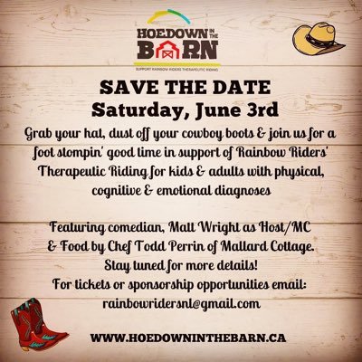 Hoedown In The Barn is an event in support of @rainbowridersnl