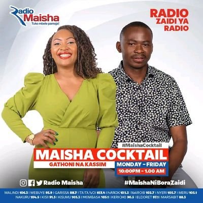 Radio Presenter @Radiomaisha.
Host | Entertainer | Creative 254.
Commentator |Soka Addict 254.
CEO|Mbuimedia Digital Ent 254.