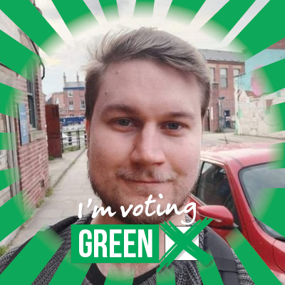 Green Party councillor for City ward Sheffield. For the Republic. He/him. Promoted by Eamonn Ward 73 Eskdale Road S6 1SL on behalf of Sheffield Green Party