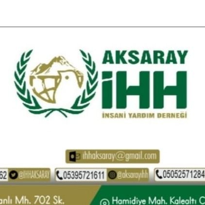 Aksaray İHH İnsani Yardım Derneği resmî hesabıdır