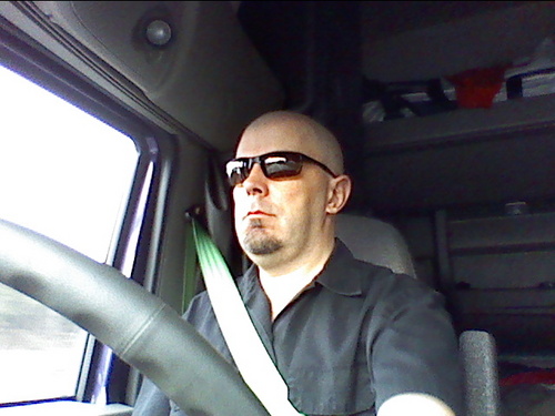 just another Tweetin' Trucker...truckin it up in my purple pavement eater