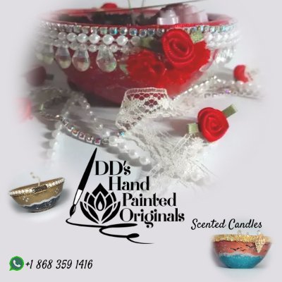 We create uniquely hand painted & designed scented candles in clay pots (deyas)  for any occasion.