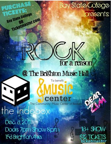 RockForAReason8's profile picture. BSC Presents: Rock For A Reason
A benefit show for the Community Music Center of Boston
December 8th, 2011 @ Brighton Music Hall