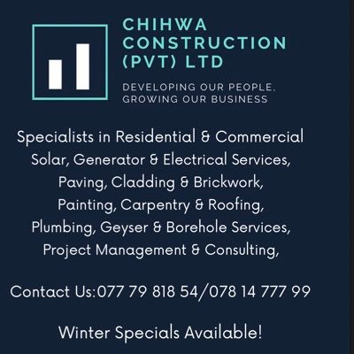 We are a dynamic, innovative and solution driven construction company operating in ZW. 0777 98 18 54/ 0781 47 77 99