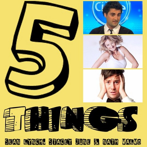 One Guy (@thatlynchyguy), One Girl (@stacey_june), One Gay (@nathvalvo), 5 Things.
http://t.co/2viRb8esHe - http://t.co/5fYknjcPeL