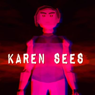 KarenSeesGame's profile picture. KAREN SEES 👁 - A chaotic horror game about one vicious Karen breaking into your mall at night!🌜 Now available on Steam!💥
