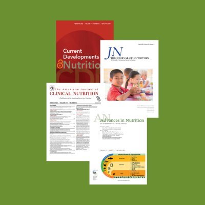 Official publications of ASN (@NutritionOrg): The Journal of Nutrition, @AJCNutrition, Advances in Nutrition, and Current Developments in Nutrition.