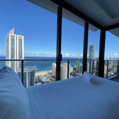 45 floors above Surfers Paradise. Two bedrooms, two bathrooms, stunning views and the convenience of a Woolies in the building! When are you coming to stay? 🛏️