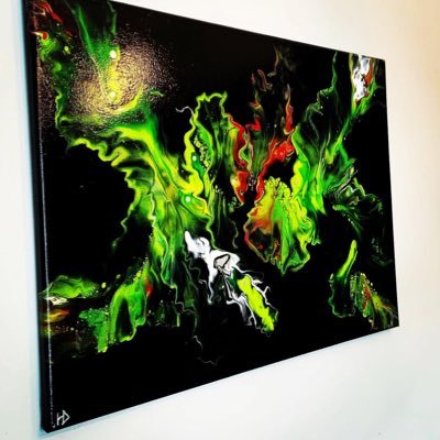 Local Calgary art creators experimenting with acrylic applications on canvas