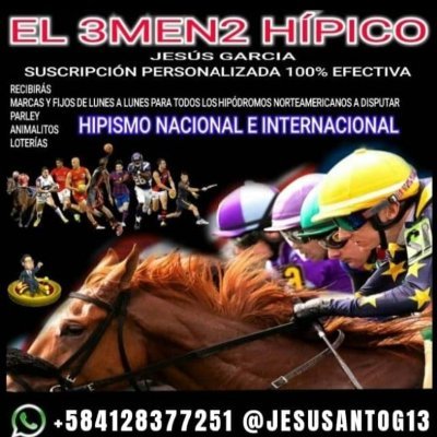 🔥EL3MEN2🏇HIPICO🔥
Pronosticador Hípico Amante de las Carreras Nacionales & Internacionales.!!