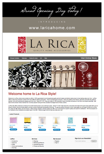 laricahome's profile picture. La Rica offers a wide array of shower curtains and valances in many different patterns and colors. Our products are proudly made in the USA. Come follow us!