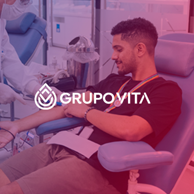 Somos o Grupo Vita, vem doar sangue com a gente! 
Nosso propósito é compartilhar vidas. 🩸✨