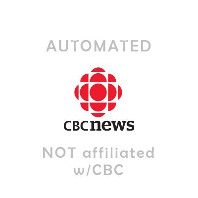 The CBC news feed, tweeted automatically. Beep-boop. Not affiliated with CBC or CBC News. Updating every 15 mins, max 100 stories per day. RT to share the love.