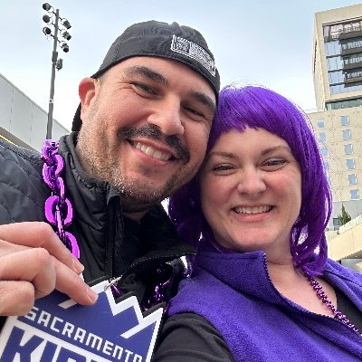 Purple wig wearing @sacramentokings fan #sacramentoproud #feeltheroar #lightthebeam