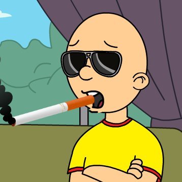 I'm just a kid who's 14, each day Dad hurts my spleen.  I hate getting grounded, I'm Caillou.