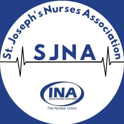 The nurses union at St. Joseph Medical Center in Joliet with @INAaction building a safe and healthy workplace for our staff and patients.