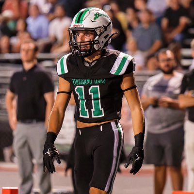 Thousand Oaks High School - 2024 WR/DB - 4.47 40 dash/ 10.96 100M/ 21,11 Long Jump - 3.0 GPA-5’9 - 155 lb