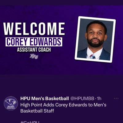 @HPUMBB Assistant Mens Basketball Coach