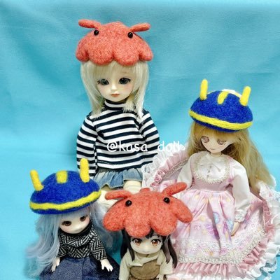 羊毛フェルト アートドール ふたごパポテ エペルさんとペタルさん 羊毛フェルト アートドール パポテ エペルさん 羊毛フェルト