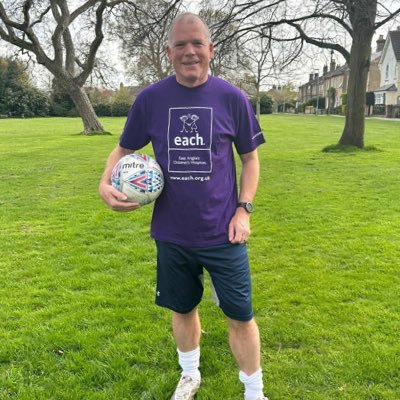 Visiting 92 league grounds Complete 1000 keepie uppies at each ground #each92 All for East Anglia’s Children’s Hospices Player/manager England veterans 55
