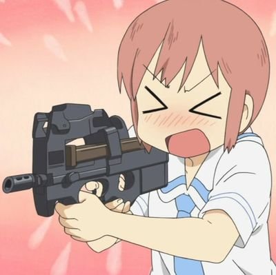 I like cute anime girls with guns, and cute things in general, but also like and retweet a lot of NSFW. I want to rewatch Nichijou, but keep getting distracted.