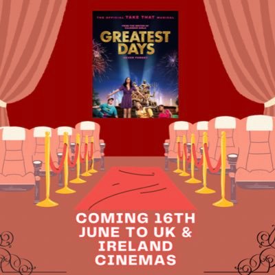 Supporting the new film #GreatestDays inspired by @TheBandMusical featuring the music of @TakeThat. Movie produced by @davidsoho1&TT. Choreographer @DrewMcOnie