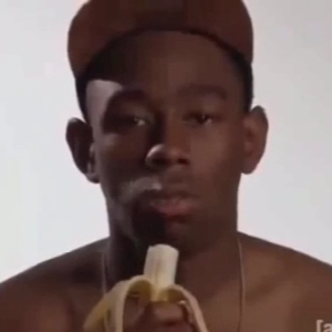 tyler the creator staring and eating banan