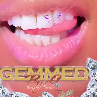 GemmedByG 💎 is a Professional service where we specialize in decorating teeth with 22K Gold / 18K White Gems & 100% Swarovski Crystals #Toothgems #Toothgemtech