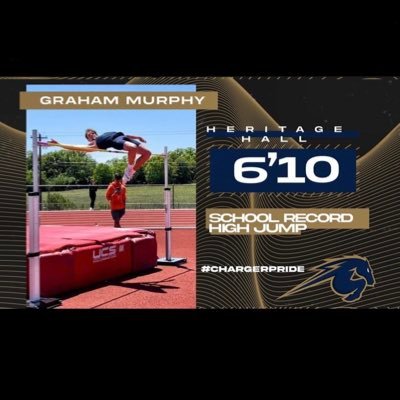 Heritage Hall High School •class of 26•Track and field•high jump 6'10• long jump 22’6” •400M 49.7sec| height 6’2”/weight 175lbs/ |Gmurphy26@heritagehall.com