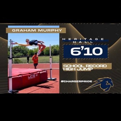 Heritage Hall High School •class of 26•Track and field•high jump 7’0.25”• long jump 22’6” •400M 49.7sec| height 6’2”/weight 175lbs/ |Gmurphy26@heritagehall.com