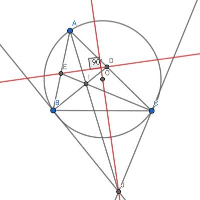 初等幾何の性質をつぶやいています。たまにいつ使うのかわからんものもあります。画像はGeogebraを使用しています。