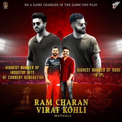 Jai Hind 🇮🇳 .Man Of Masses Ram Charan🦁,
King Kohli👑.