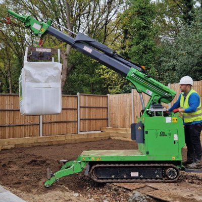 Hooka-Lift & Shift Crawler. 
Only 1m wide but SAFELY transports 1500kg. 
Great for restricted access. 
Call 01462 499 642 for hire details