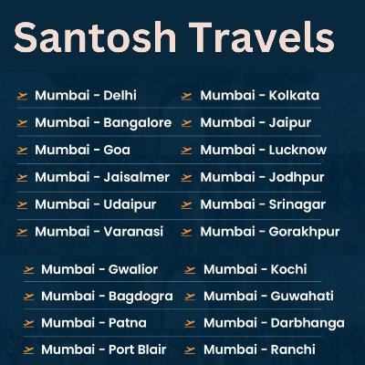 We book flights at hotels at lowest prices.
Santosh Travels