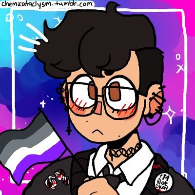 I just really love bands and friends and drawfee and tma. Not necessarily in that order. HAS SEEN MCR LIVE, FINALLY.
(they/them) (28) (picrew by chemicataclysm)