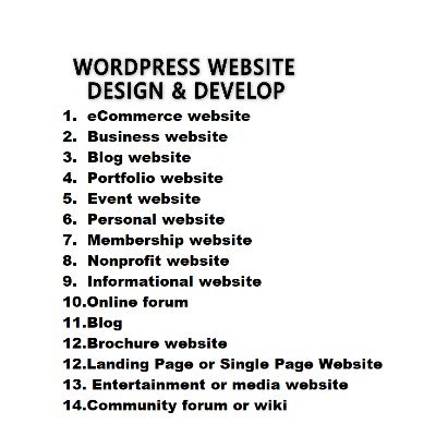 I am WordPress Website Builder (Business, Landing and E-Commerce store etc.) 
And WordPress Plugins and Theme installer.
https://t.co/HSQMN91gf6