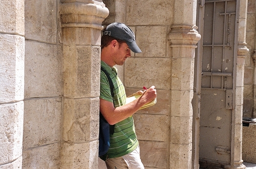 Writing in Jerusalem.