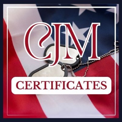 CJM Certificates was started by a Merchant Marine Vet named Cory J. Matthews. He wanted to give honor and appreciation to every veteran. We carry on his legacy.