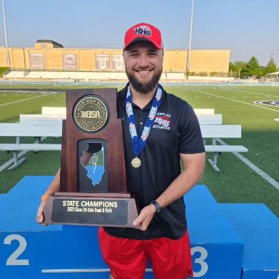 PE Teacher --
Huntley High Varsity Football Coach (WRs) --
Huntley High Girls Track & Field Throws Coach -- 4 State Qualifiers, 1 Discus State Champ