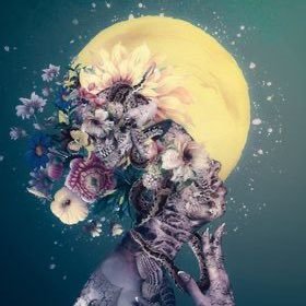 full_moon_bloom's profile picture. 45. Just a Champagne Supernova in the Sky 🌕 ✨ 🌌  Queer, Hippie, Moon Lover, Omnist, Leftist, Feminist