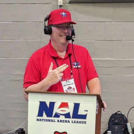 Broadcaster for Texas Sports Productions, PxP San Antonio Gunslingers of the National Arena League.