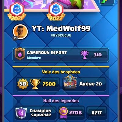 med_wolf99's profile picture. Joueur semi pro Clash Royale en devenir ✊🏽