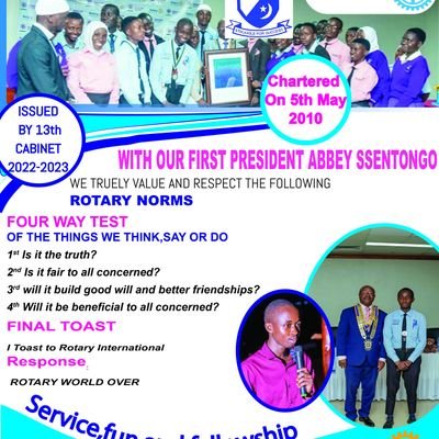 we where chartered on 5th-may-2010. Under the leadership of ABBEY SENTONGO and at the moment our president is @mujib83769. 2023-2024