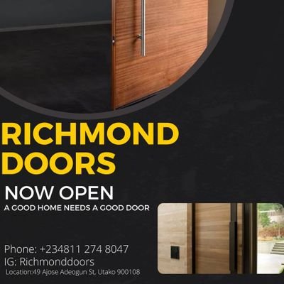 EVERY HOME DESERVES A PRODUCT OF RICHMOND DOORS.

YOUR SECURITY IS OUR CONCERN.

🎖🎖 BEAUTY AND SECURITY COMES FIRST 🎖🎖

richmonddoors3
📞 08112748047 📩