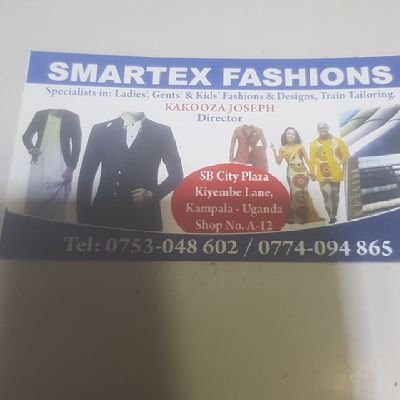 A professional fashion designer dealing in men's suits and ladies fashion. Located in kiyembe Kampala Uganda 0753048602